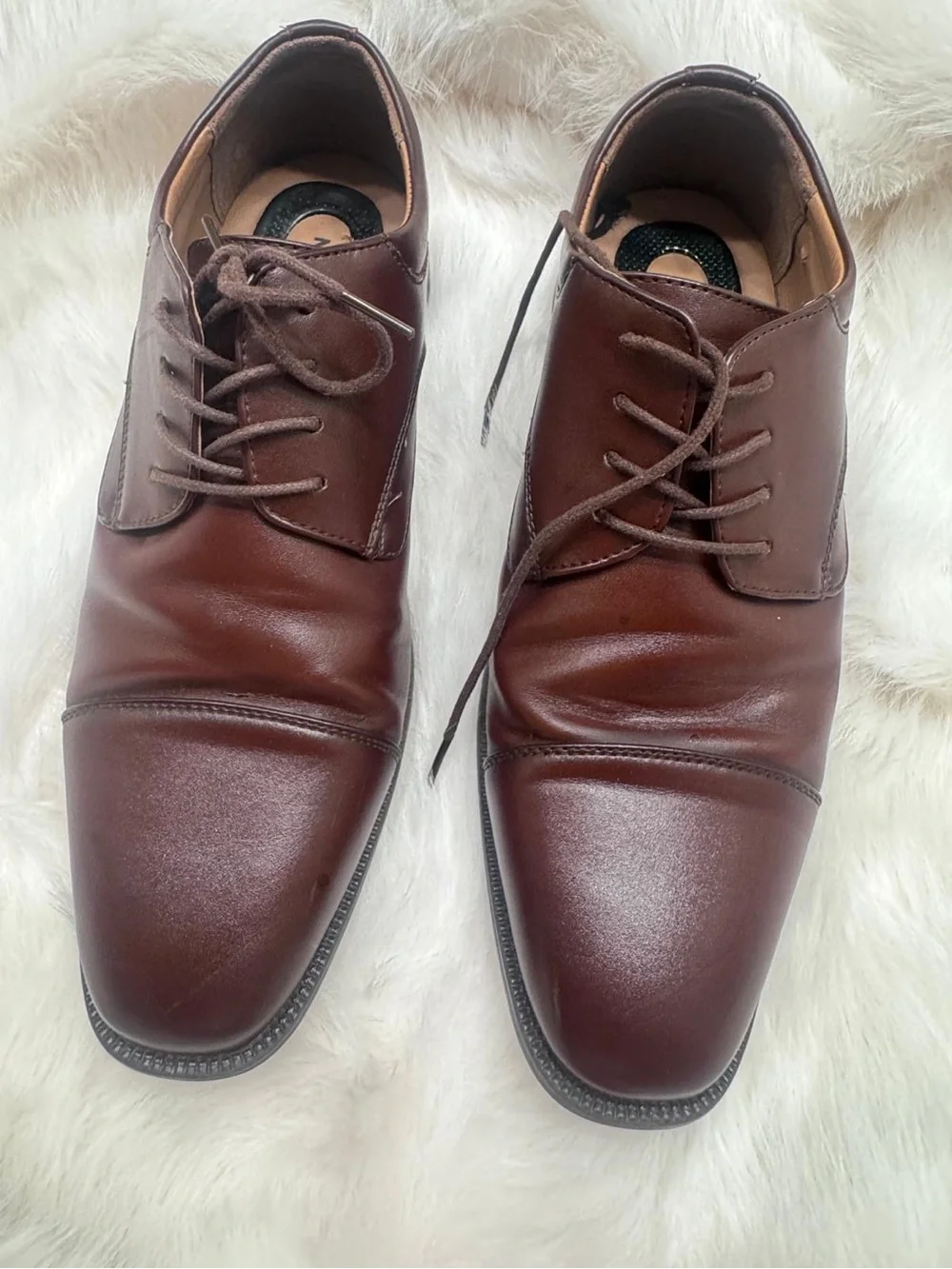 Nunn Bush Men's Dark Brown Leather Cap-Toe Oxfords